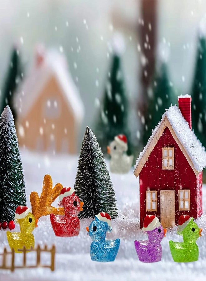 AWEELON 100PCS Christmas Glitter Mini Resin Ducks, Luminous Miniature Figures Tiny Ducks Micro Landscape Garden Aquarium Dollhouse for Xmas Birthday Ornaments - Image 4